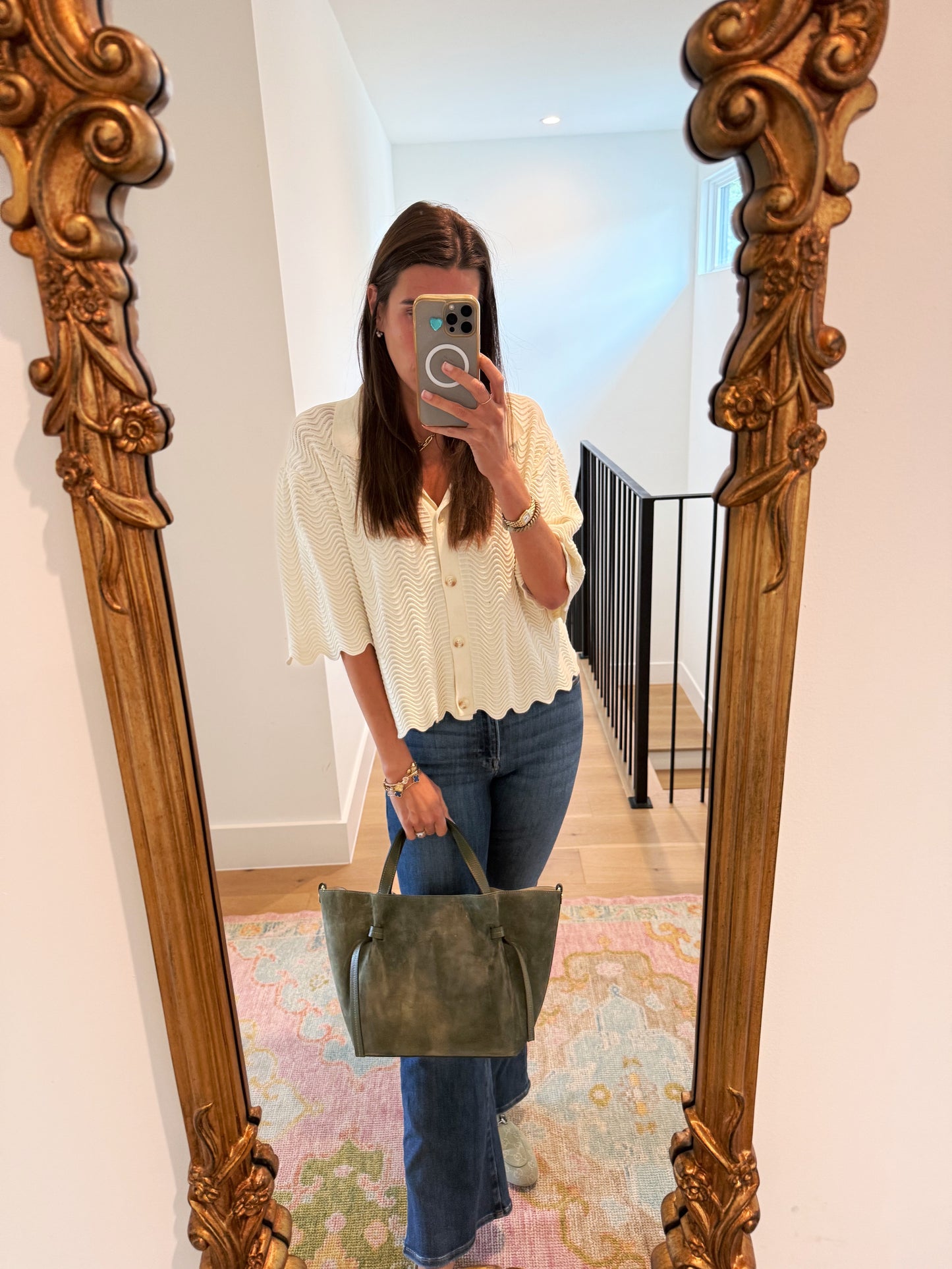 Suede Milan Tote : Verde