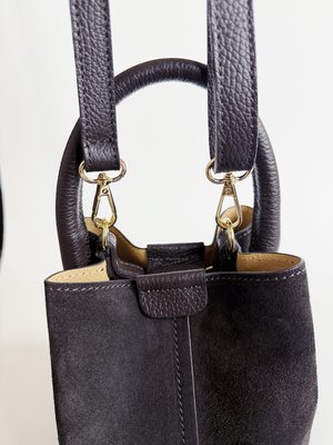 Dark Brown Suede City Bag