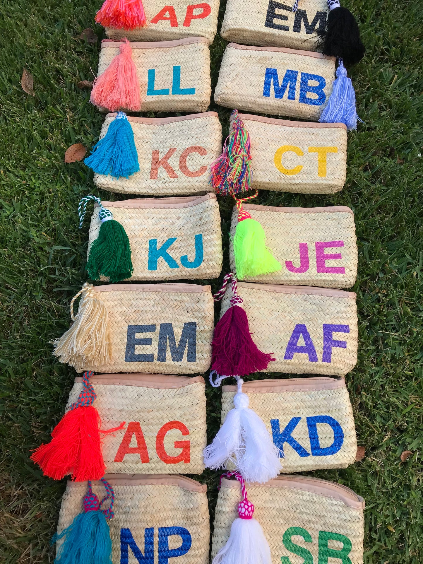 Straw Clutch + Monogram