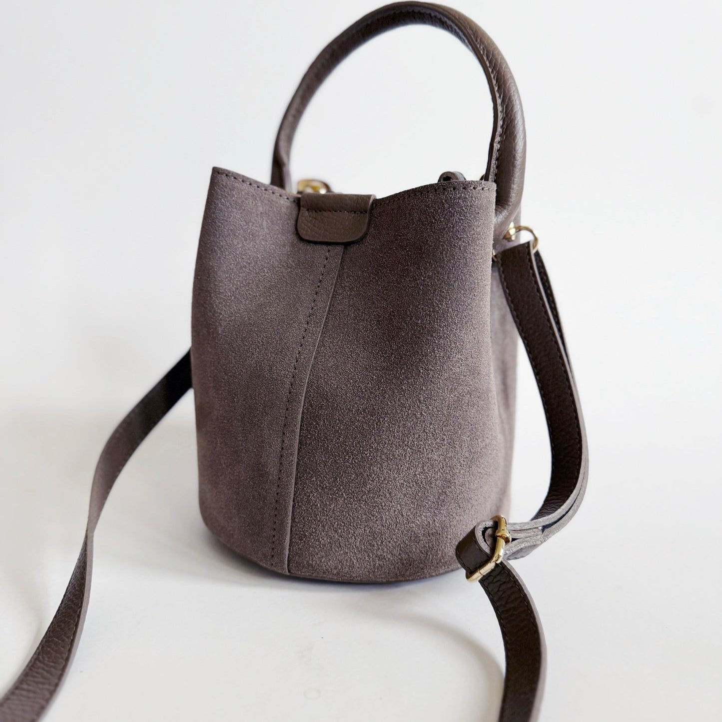 Stone Beige Suede City Bag
