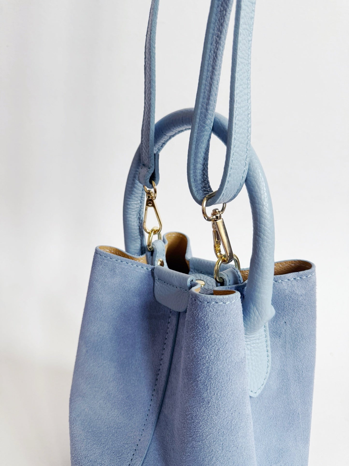 Light Blue Sueded City Bag