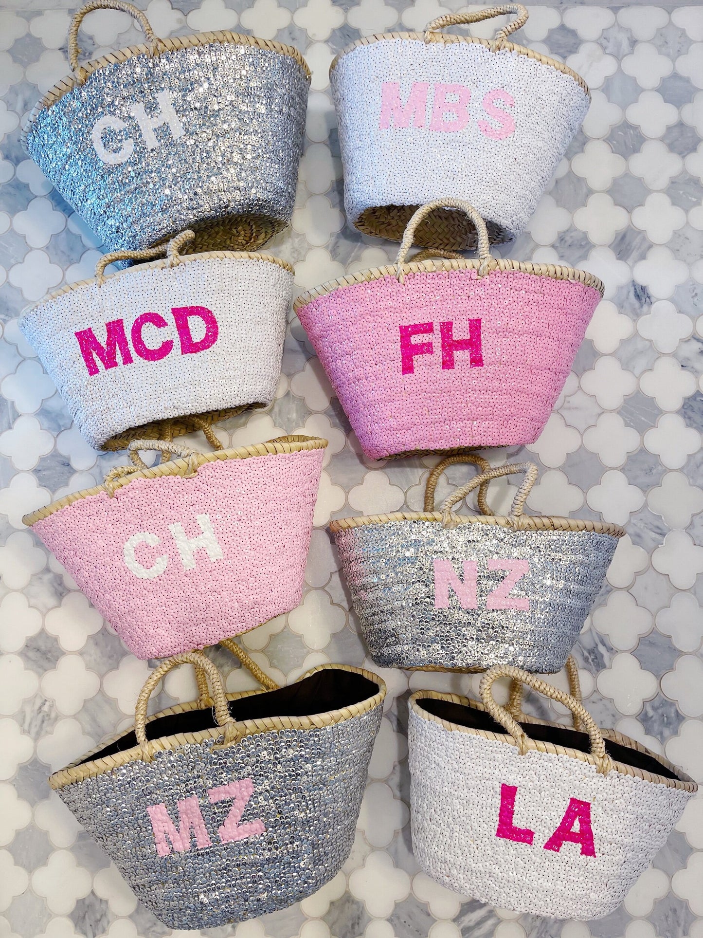 Silver Mini Sequin Baskets