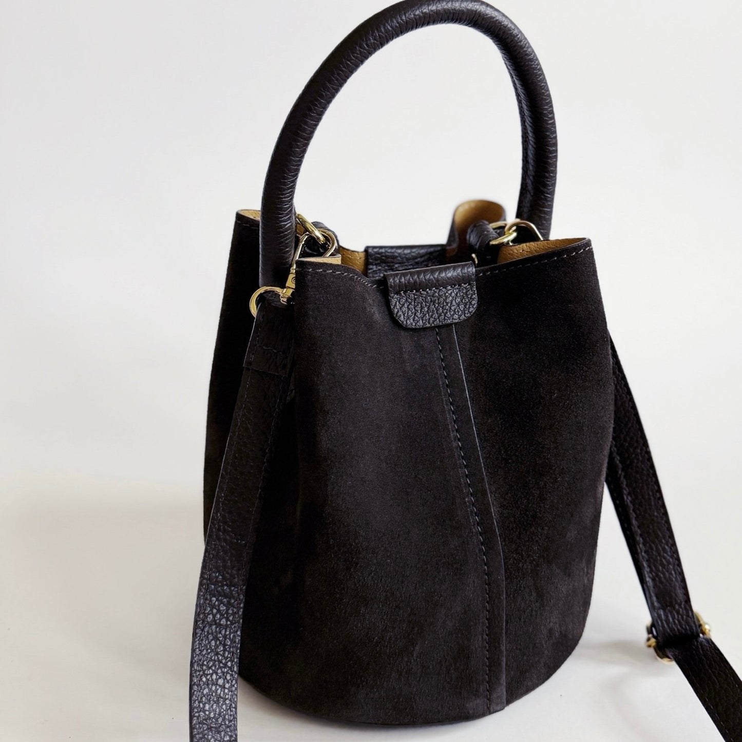 suede leather handbag