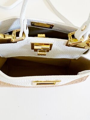 Mini Twist Lock Raffia Bag