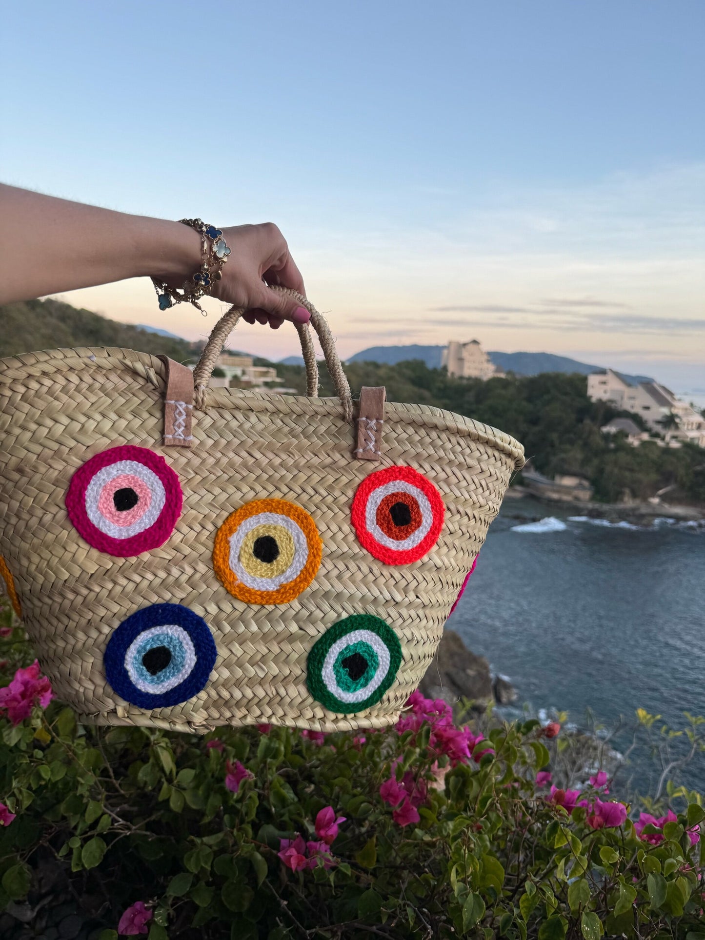 Multi Color Evil Eye Tote