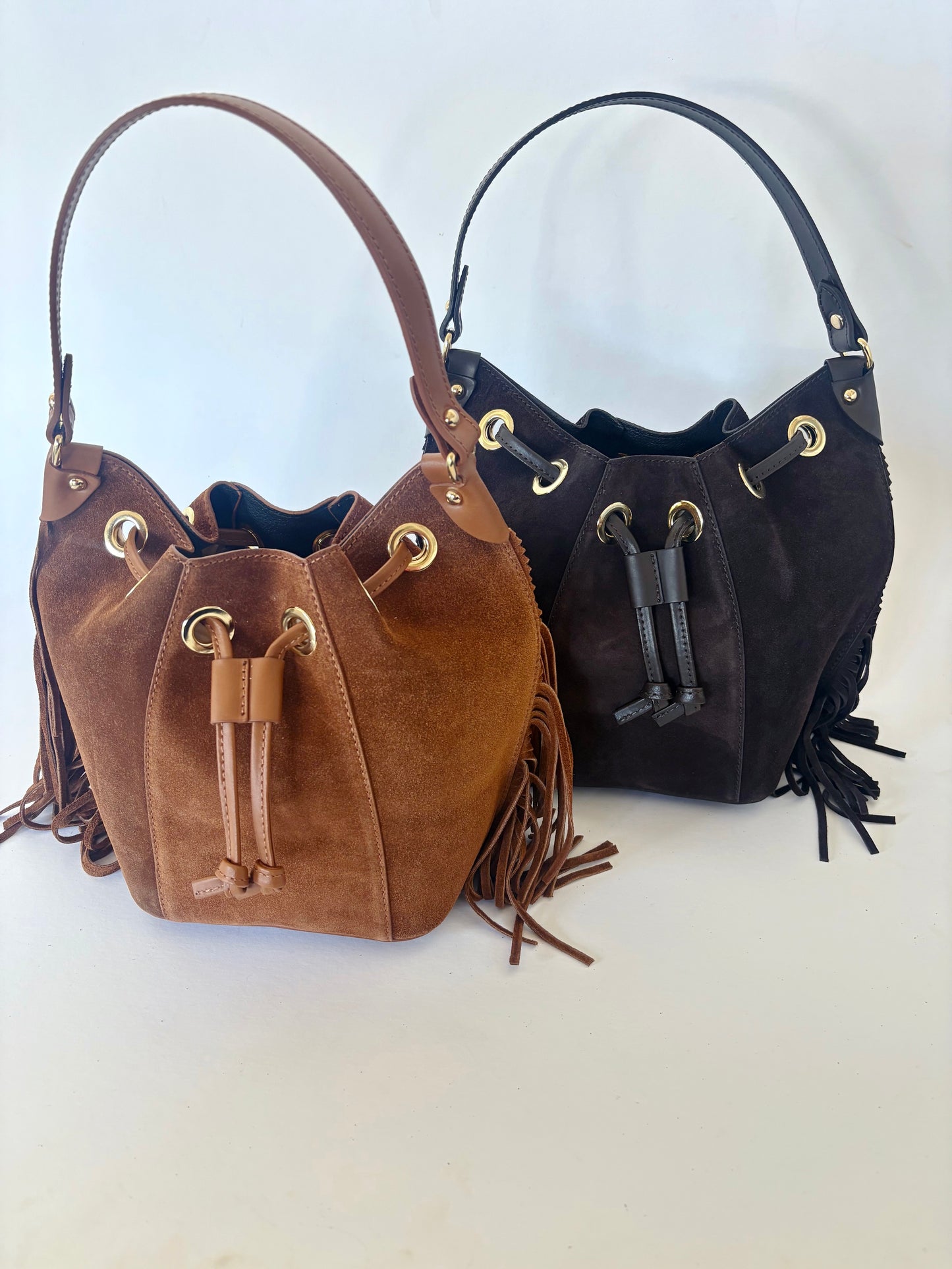 Suede Fringe Tote : Espresso Brown