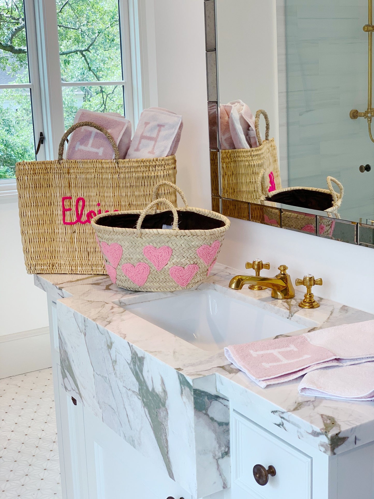 Mini Light Pink Heart Basket