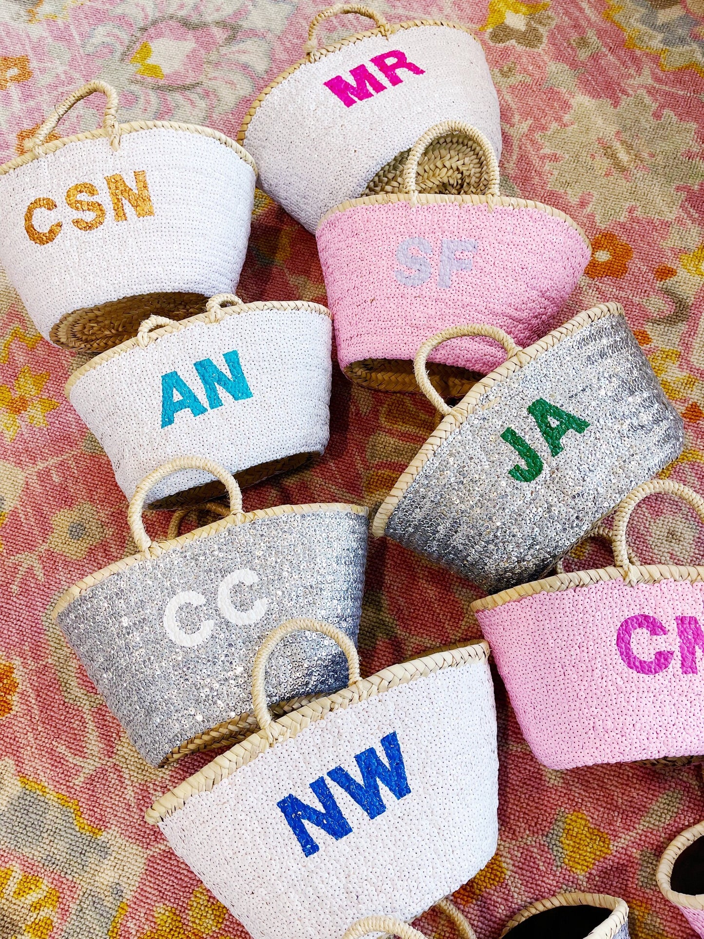 Silver Mini Sequin Baskets