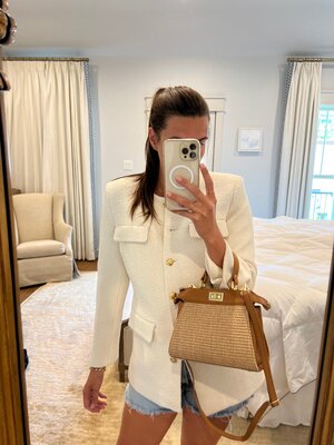 Mini Twist Lock Raffia Bag