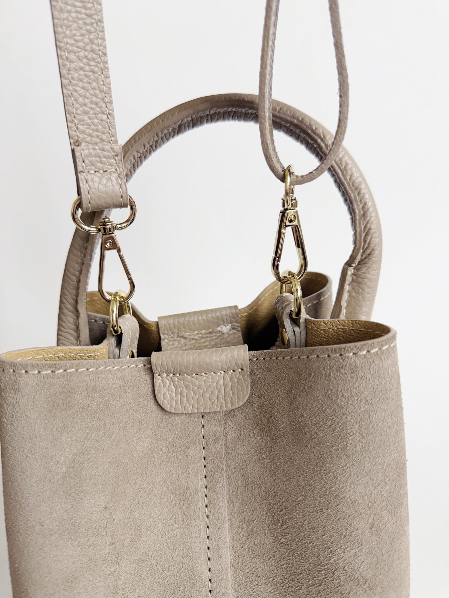 Sand Suede City Bag