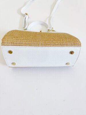 Mini Twist Lock Raffia Bag