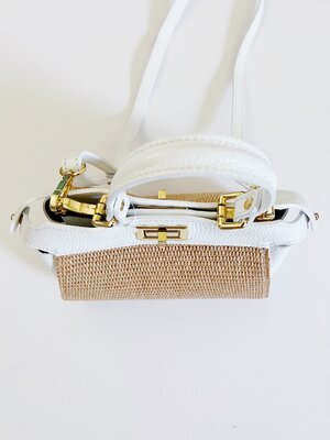 Mini Twist Lock Raffia Bag