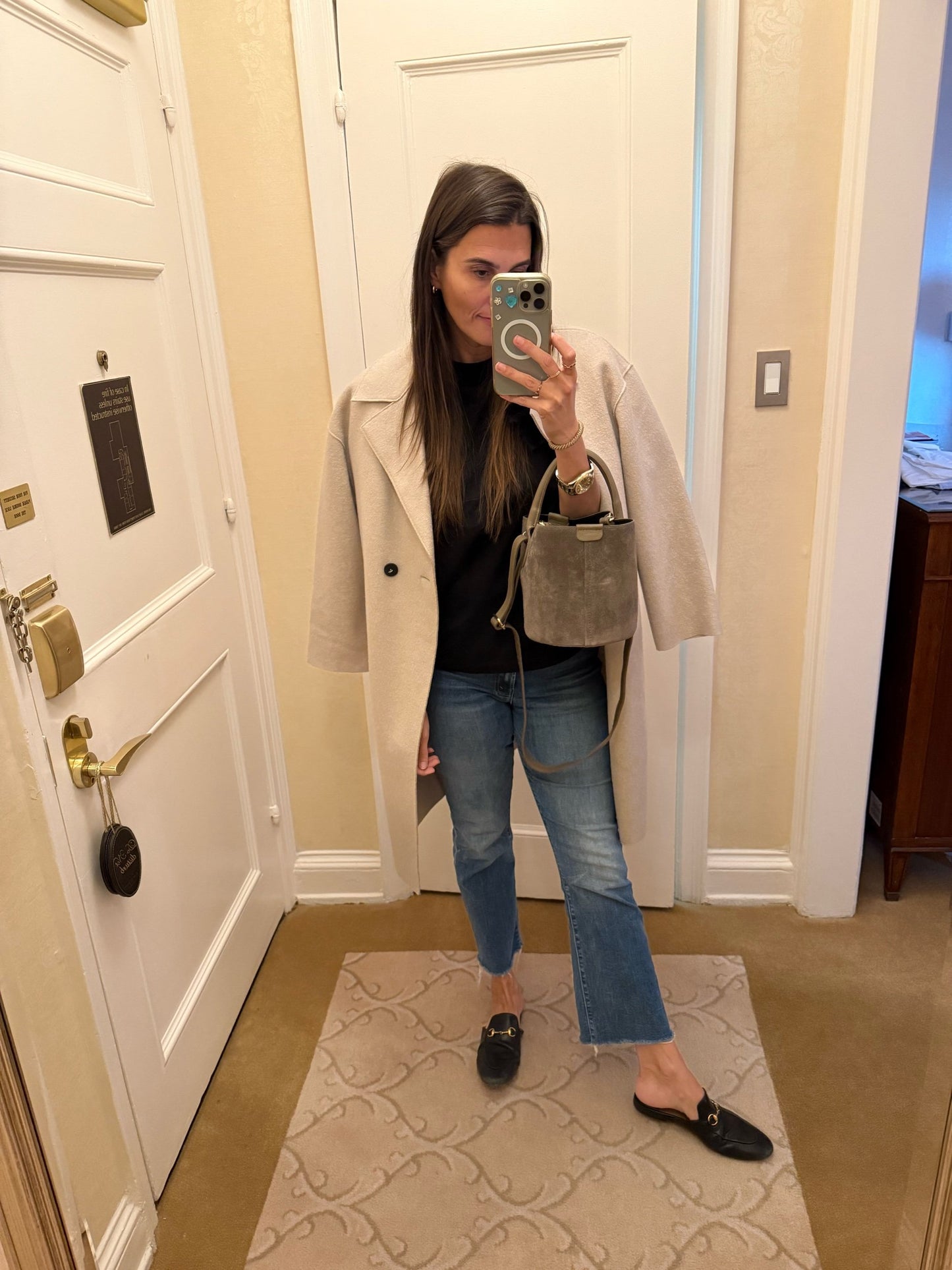Sand Suede City Bag