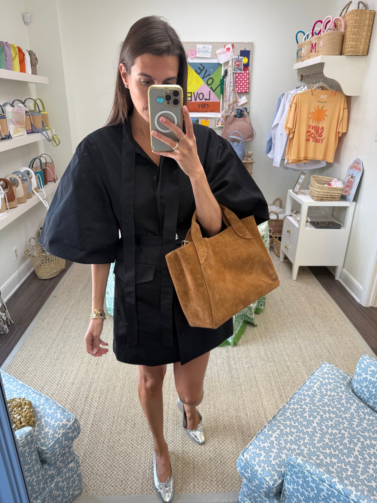 Brown Suede Lugano Tote