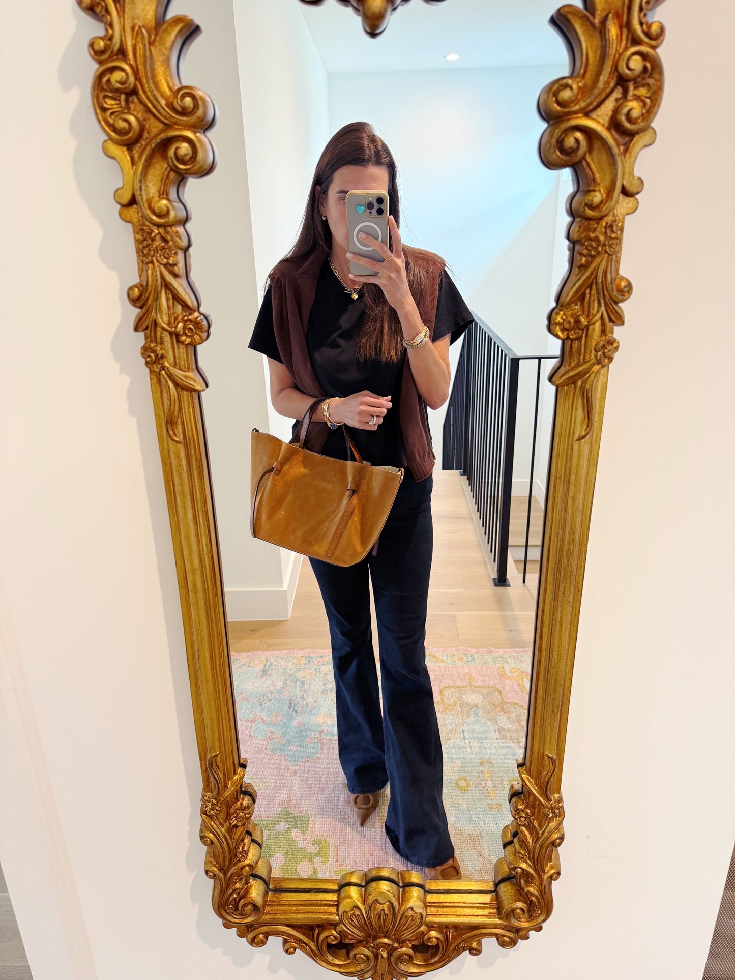 Suede Milan Tote : Cognac