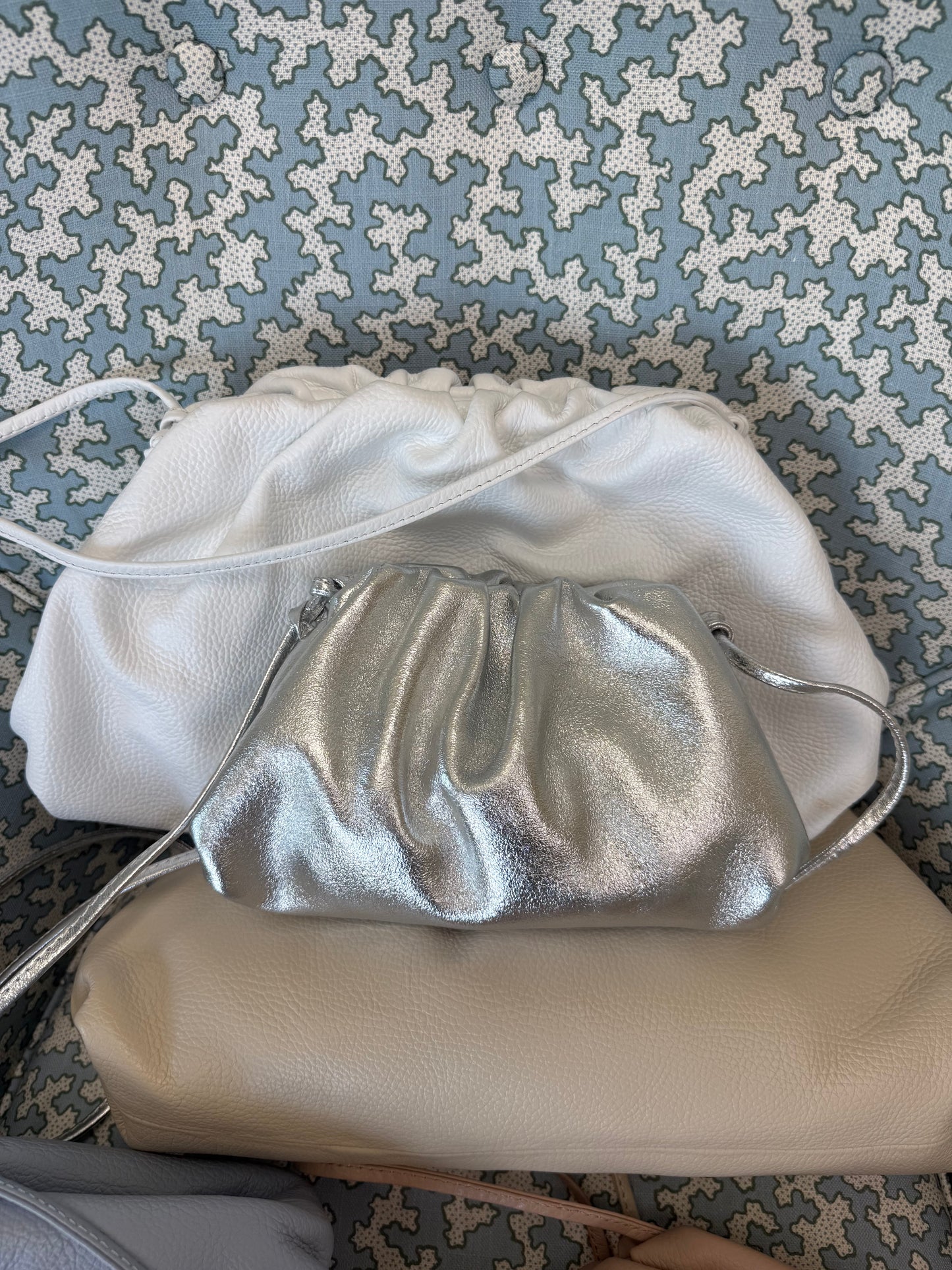 Light Blue Oversized Rico Leather Clutch