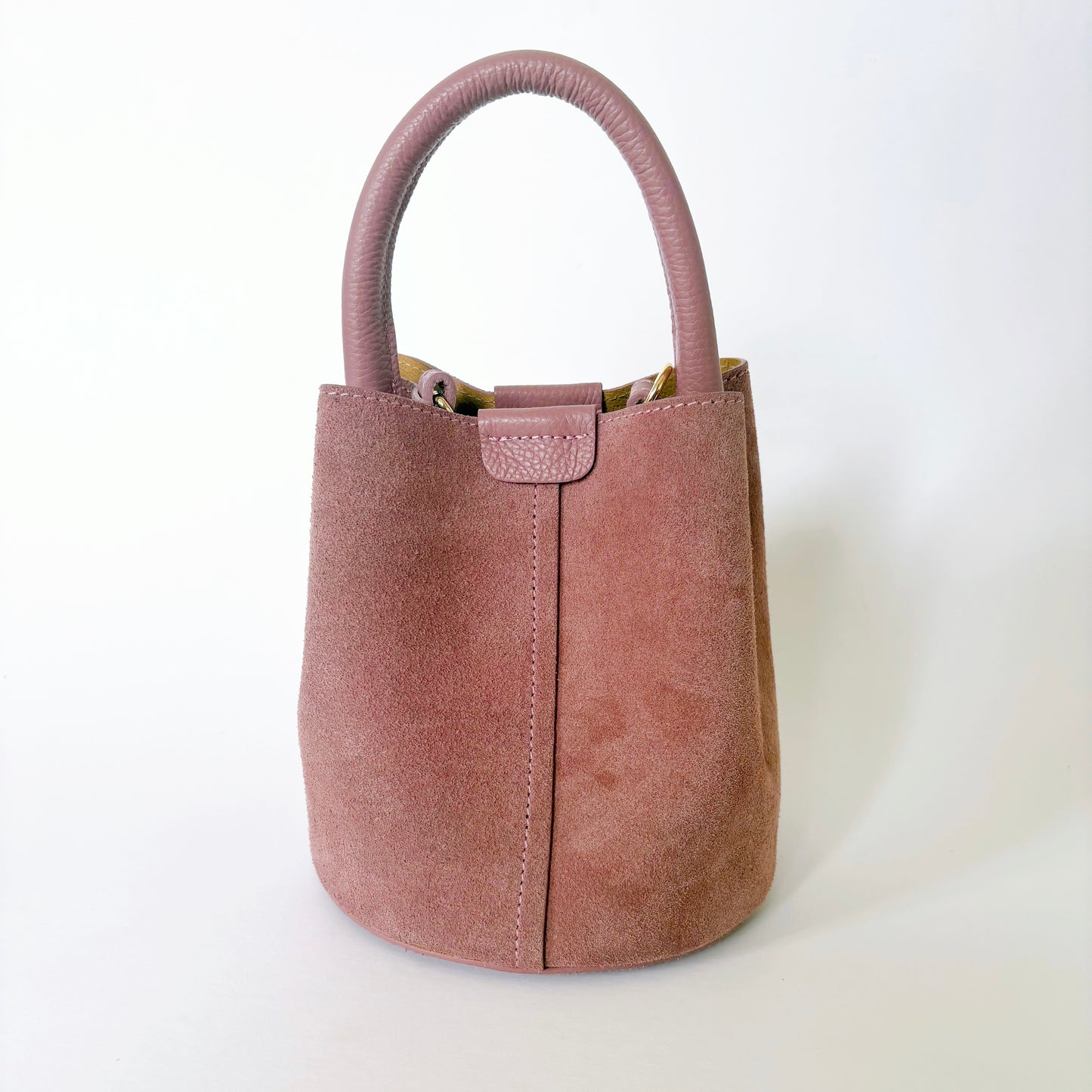 Rose Pink Suede City Bag