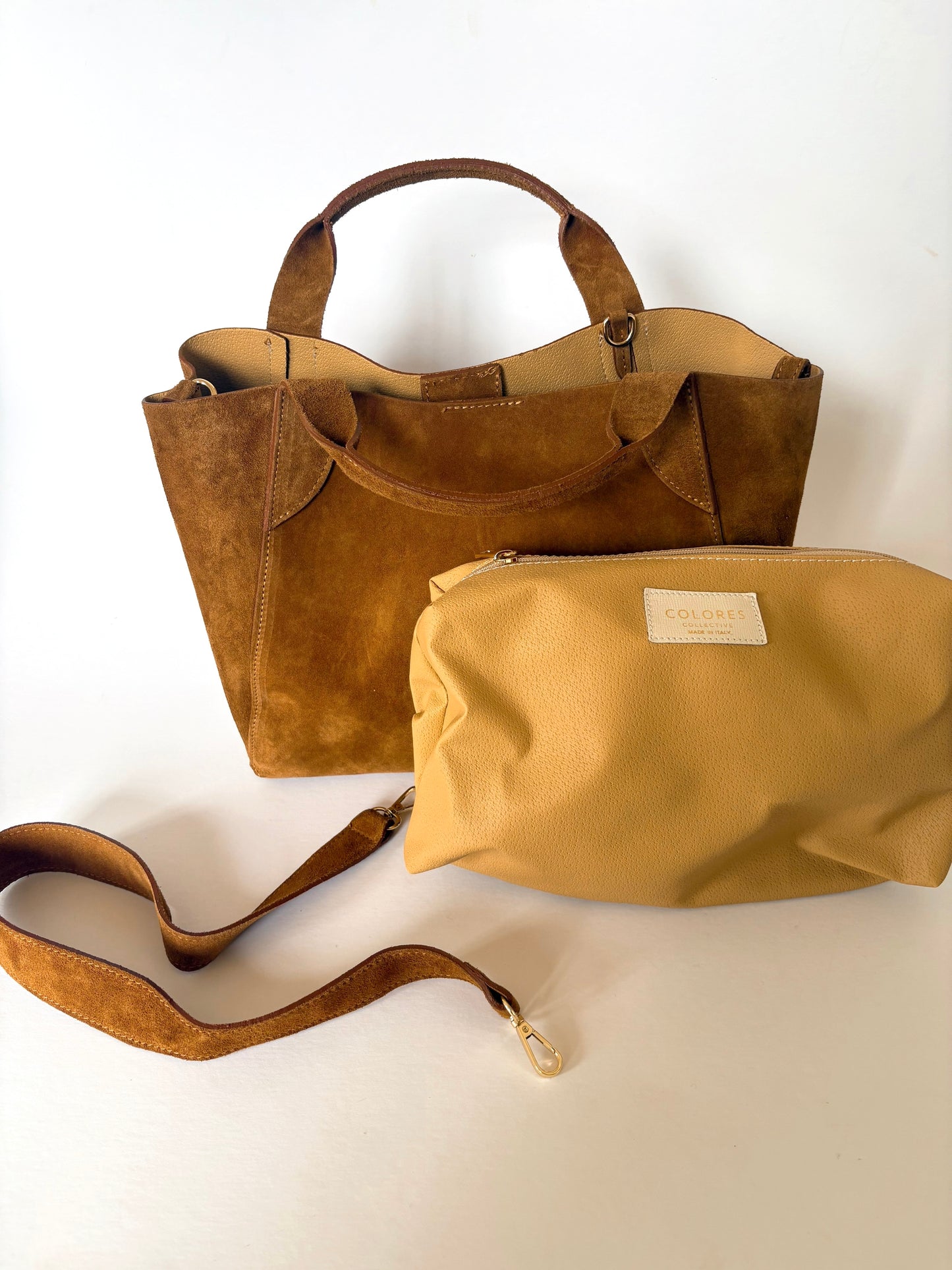 Brown Suede Lugano Tote