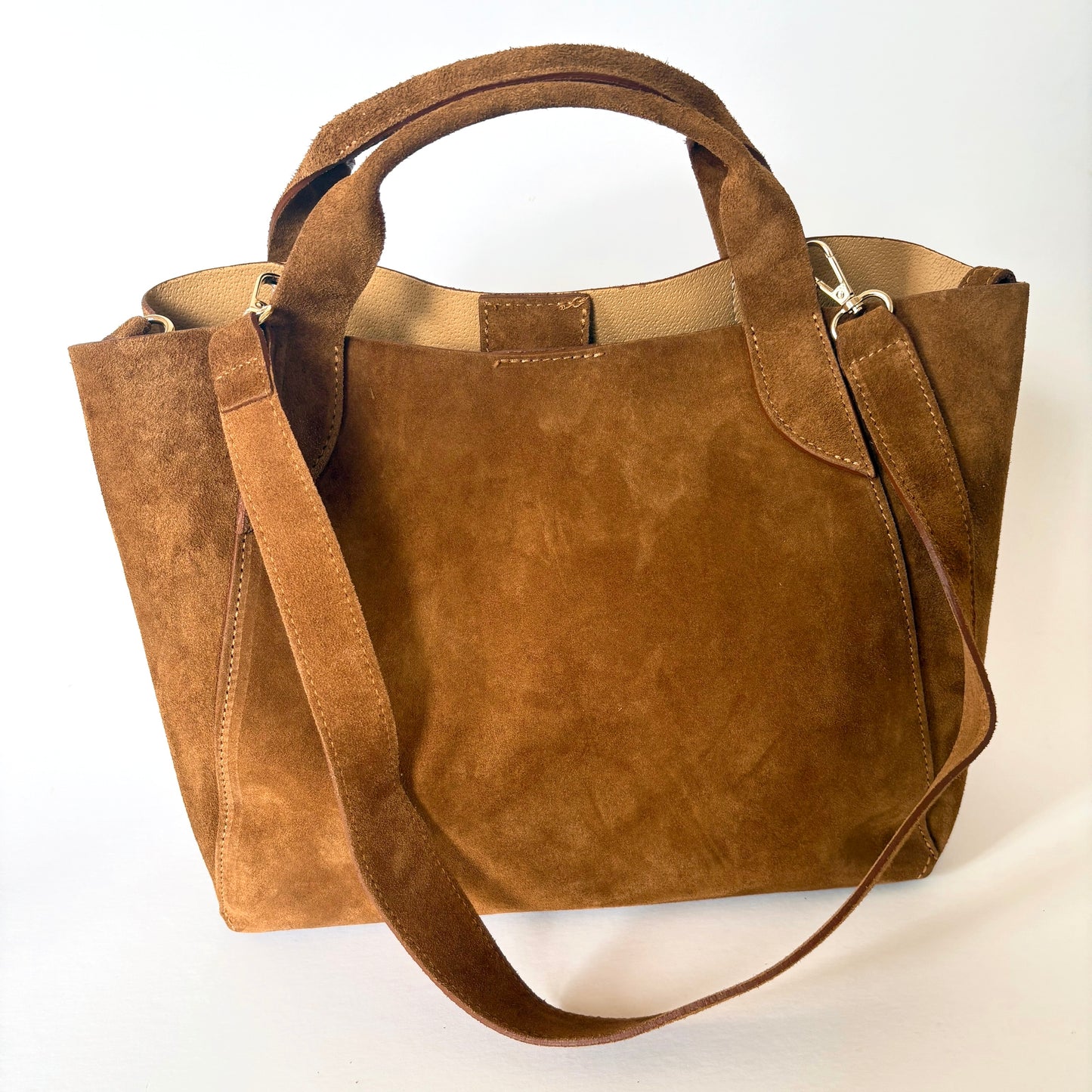 Brown Suede Lugano Tote