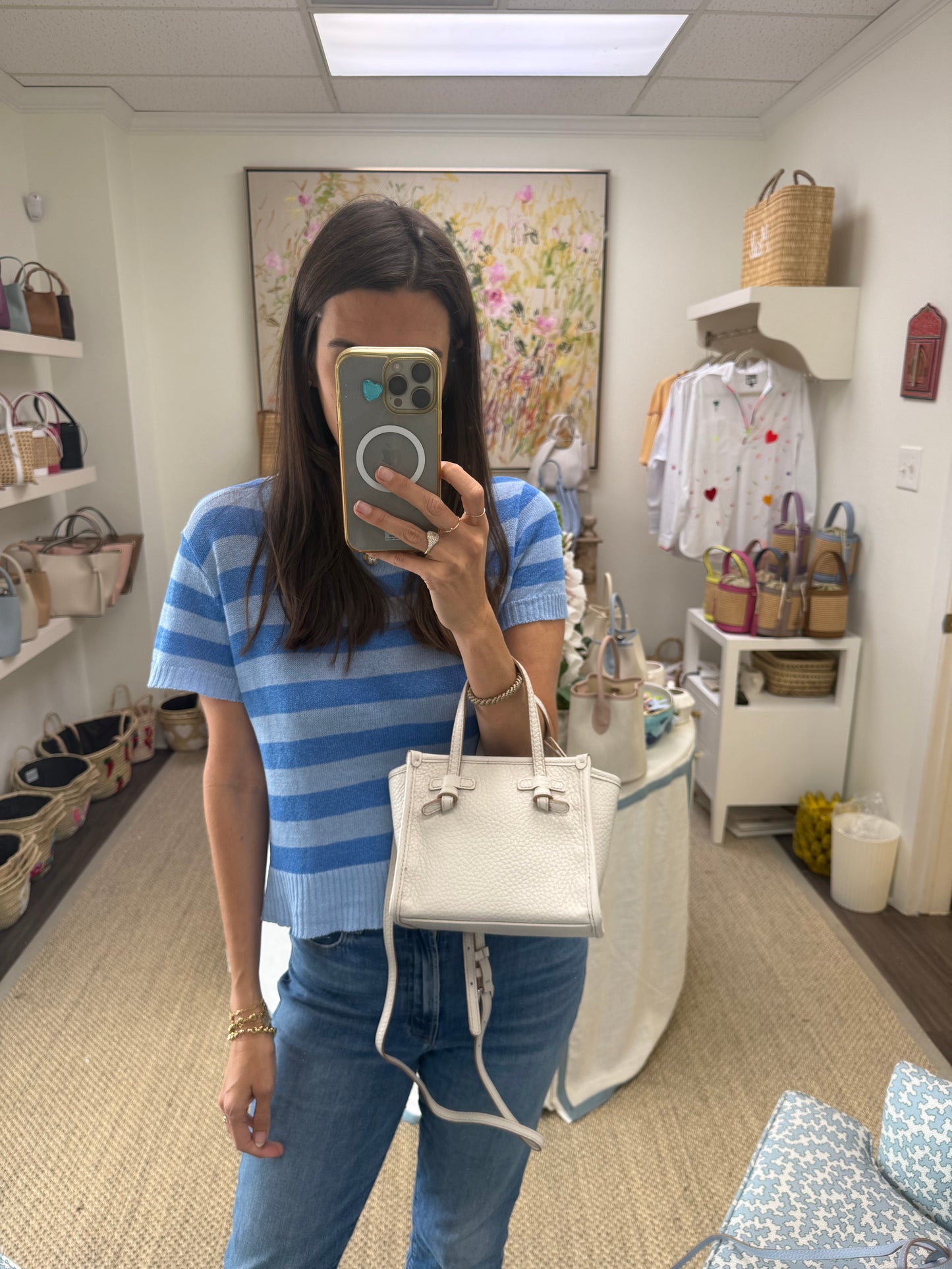 Marcella Italian Leather Tote - Pink Salt
