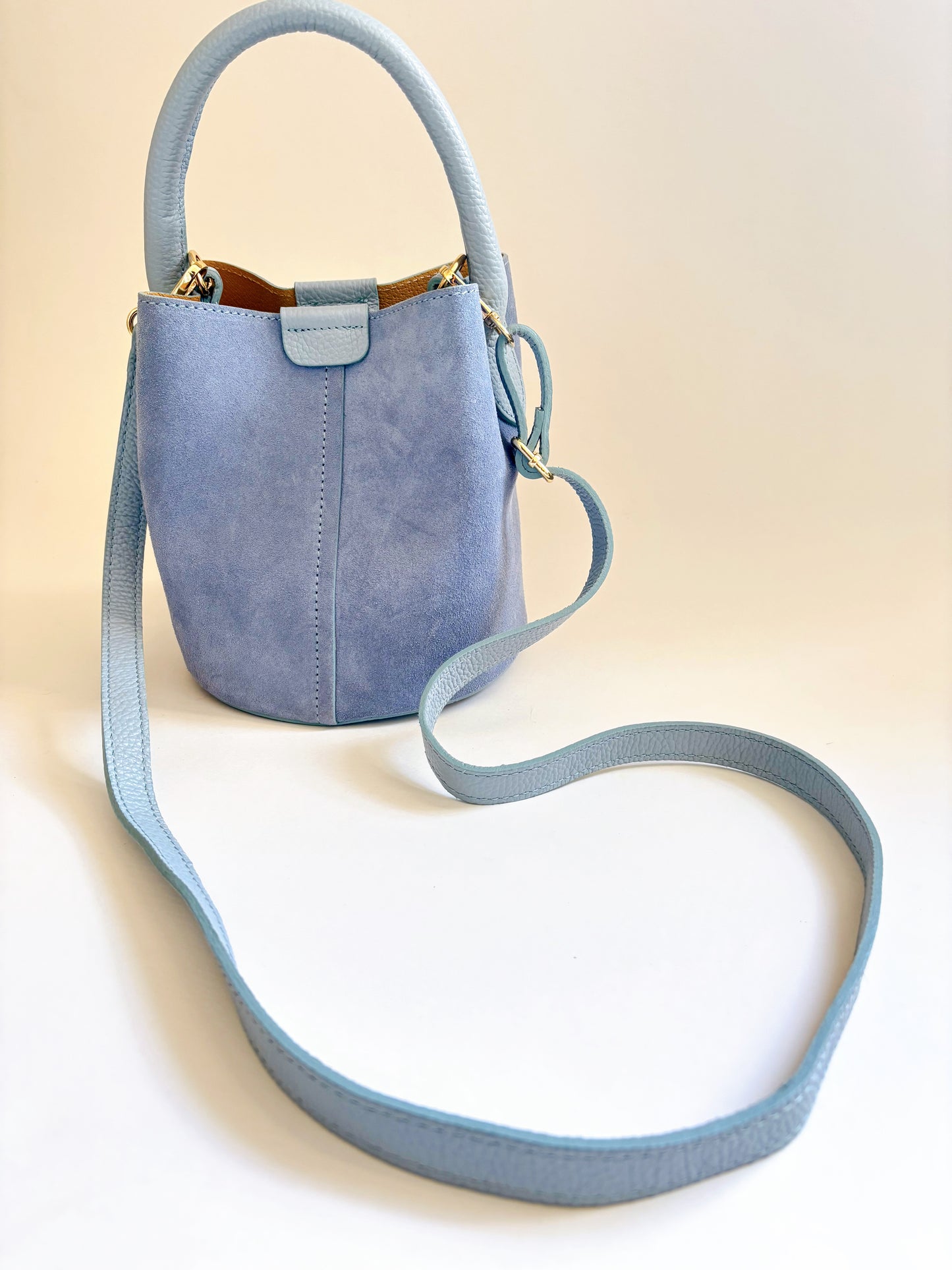 Light Blue Sueded City Bag