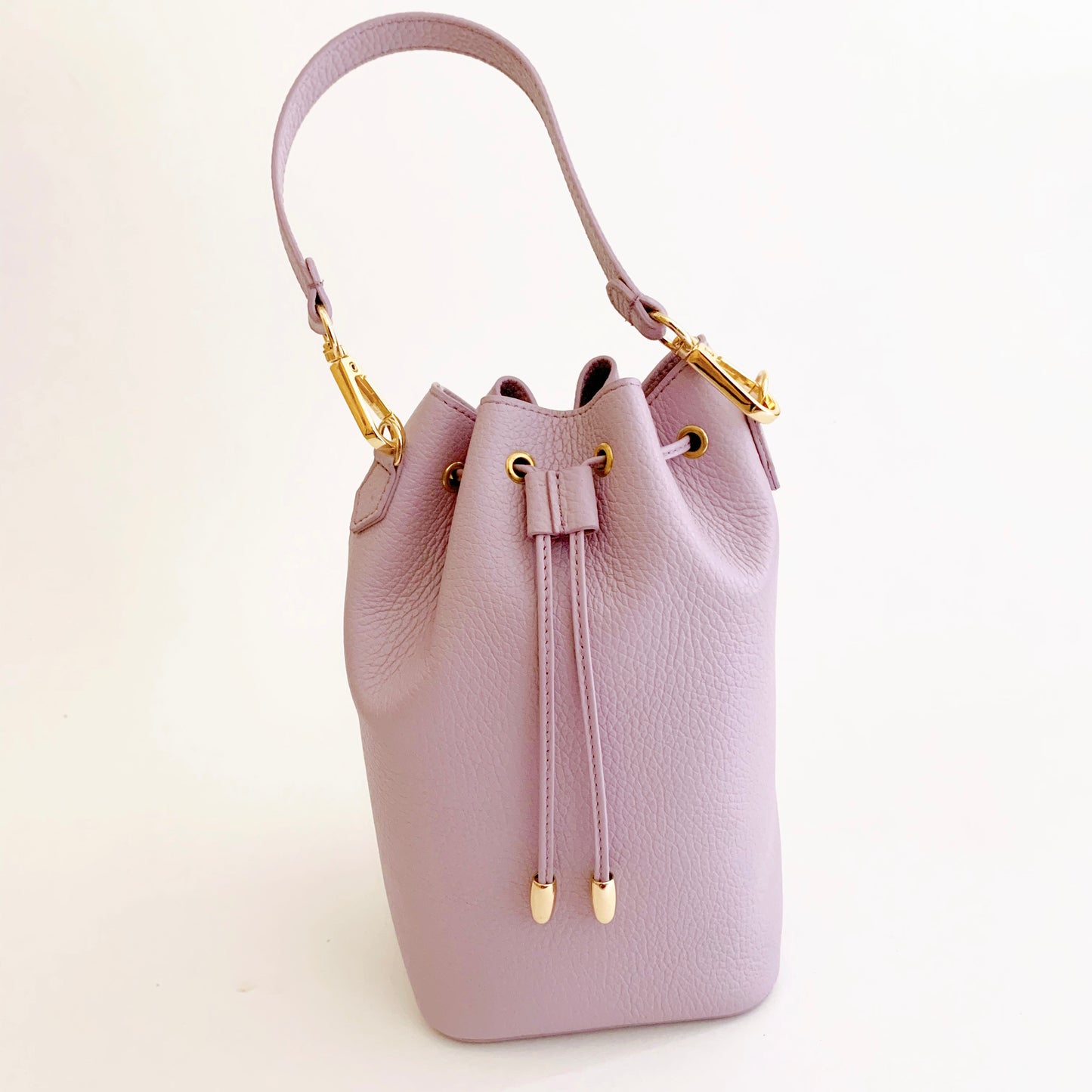 purple, lavender Italian leather handbag