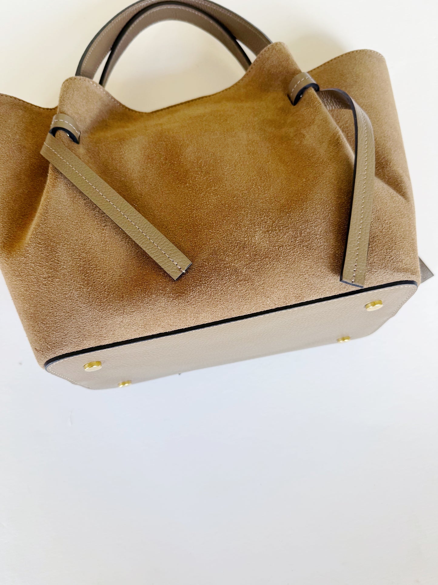 Suede Milan Tote: Sand