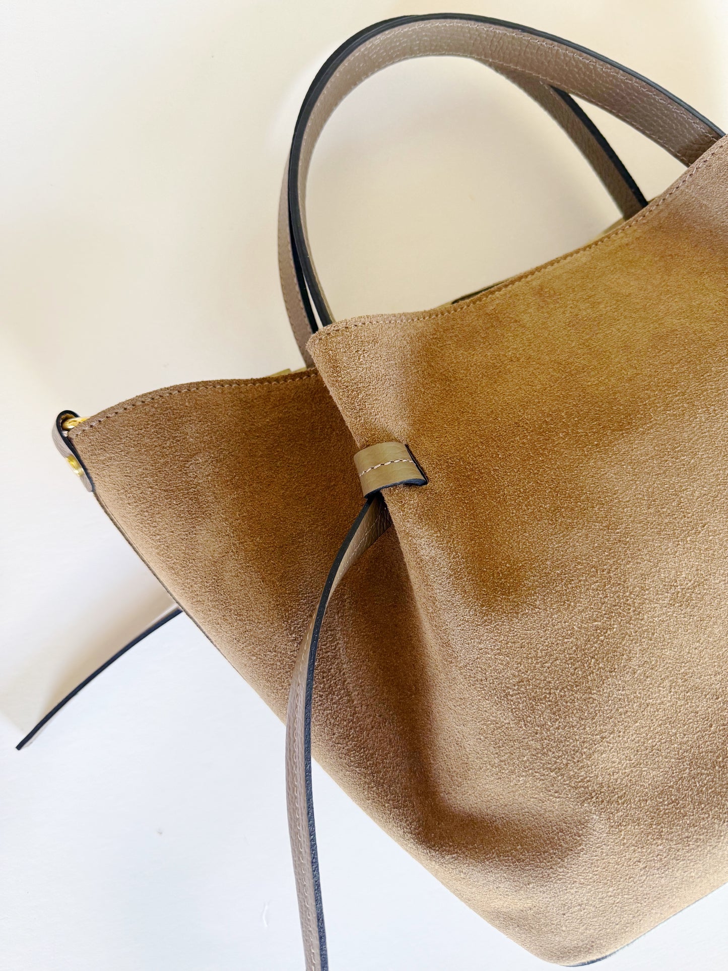 Suede Milan Tote: Sand