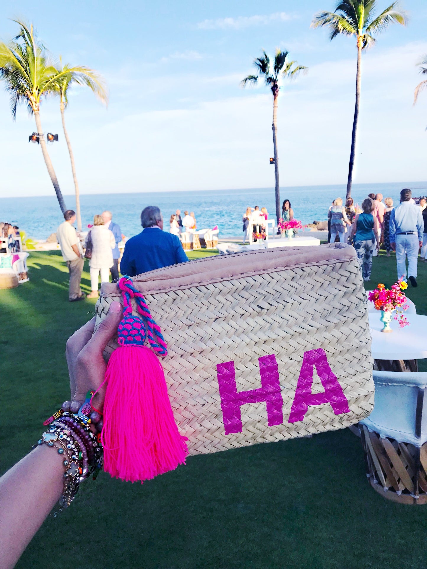 Straw Clutch + Monogram