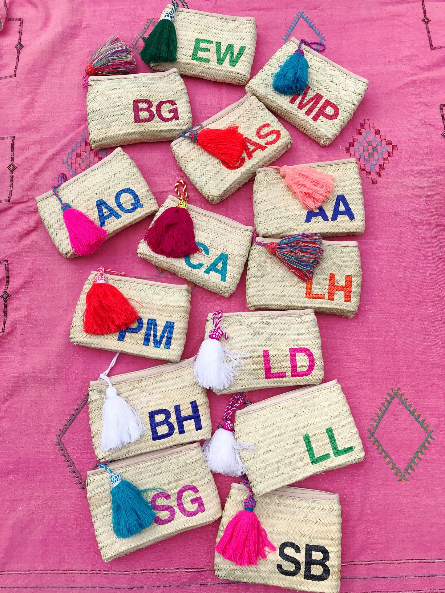 Straw Clutch + Monogram