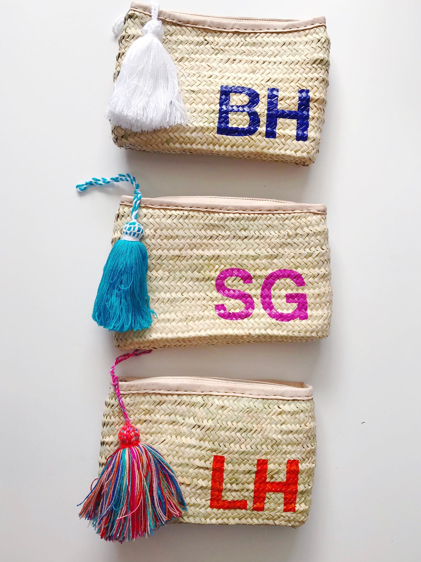 Straw Clutch + Monogram