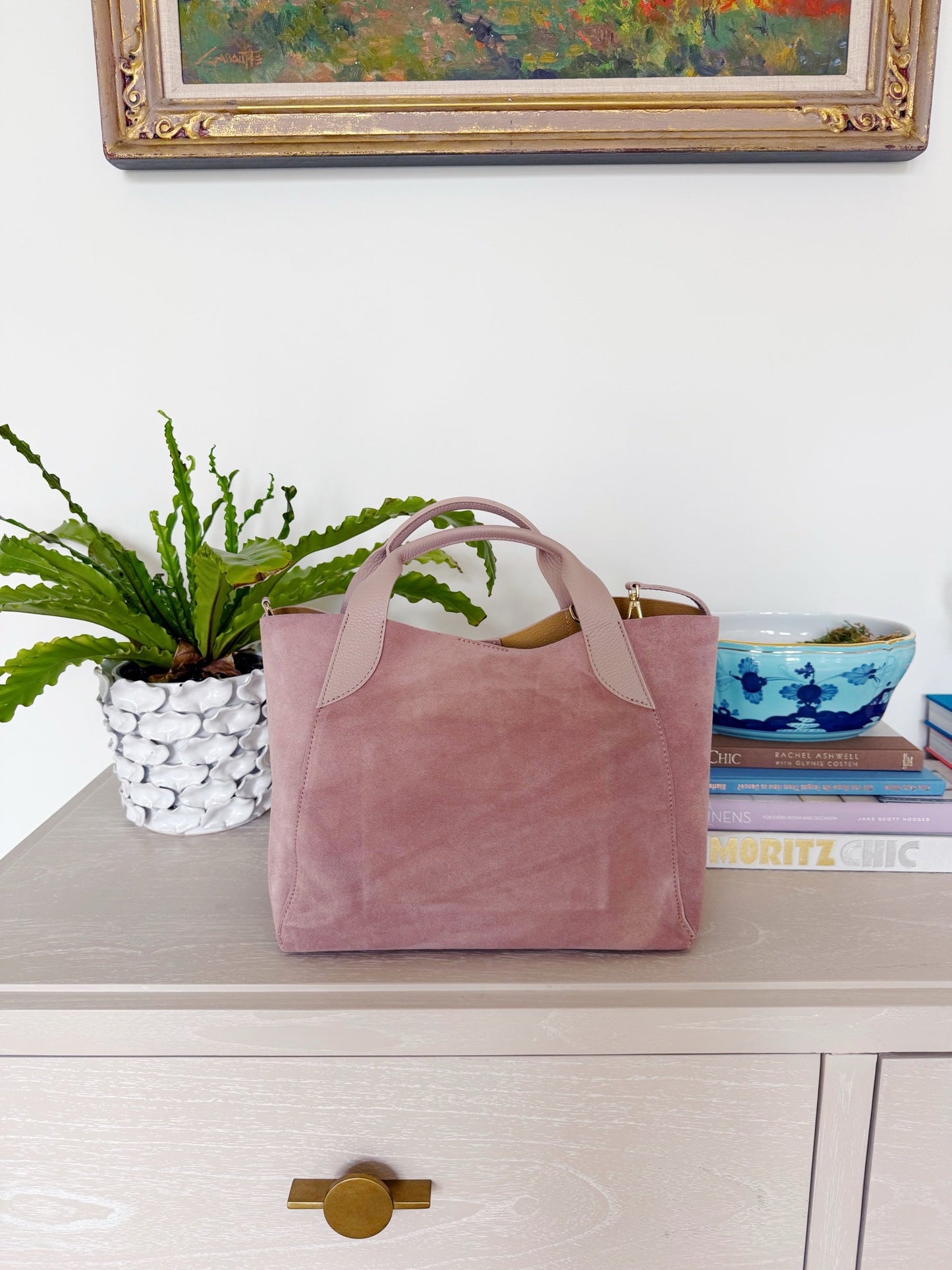 Blush Suede Lugano Tote