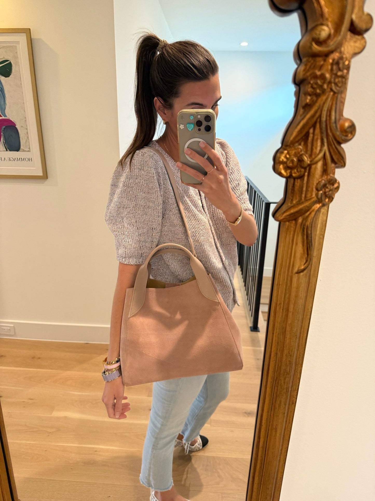 Blush Suede Lugano Tote