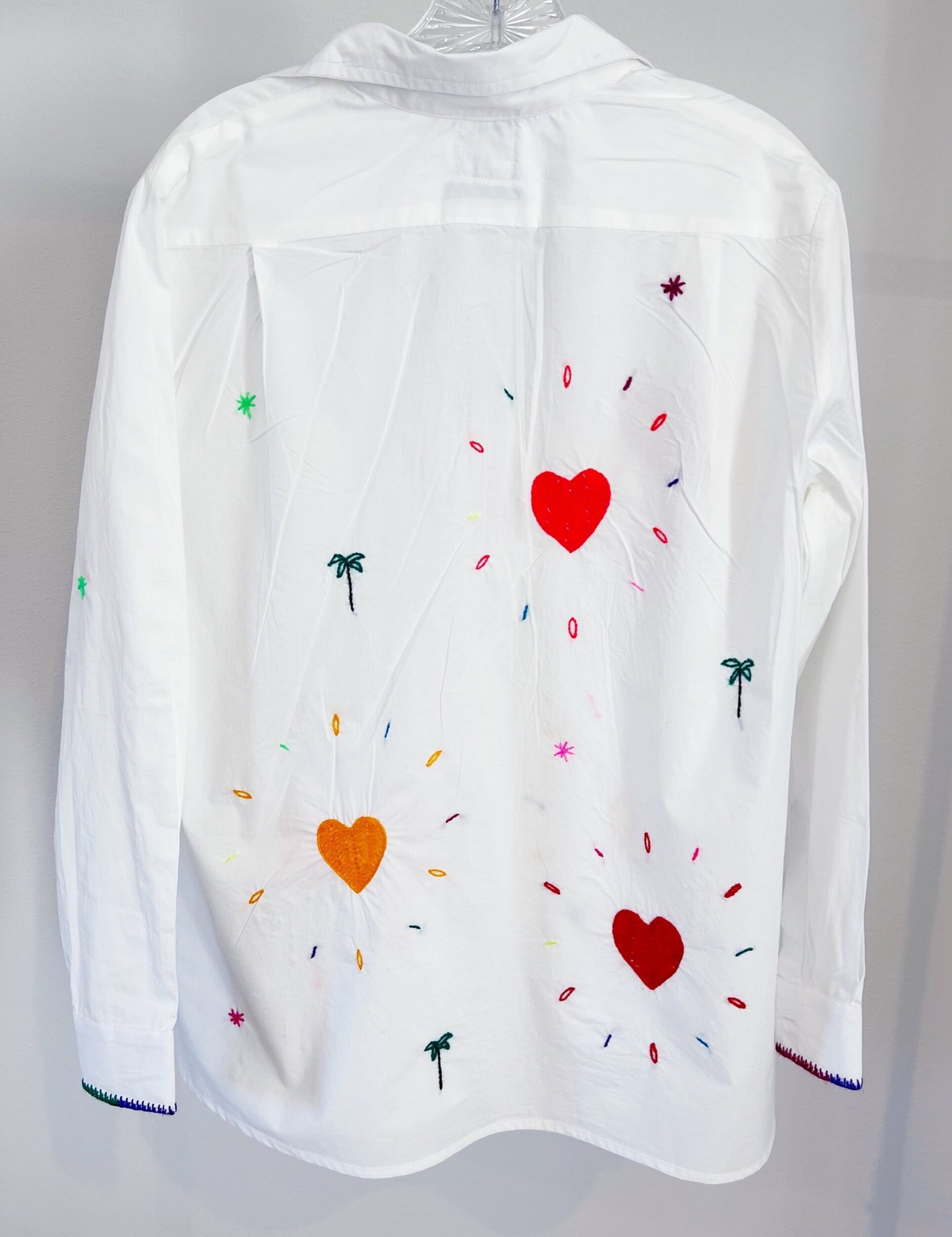 White Collar Heart Blouse
