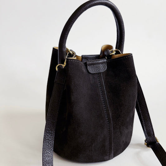suede leather handbag
