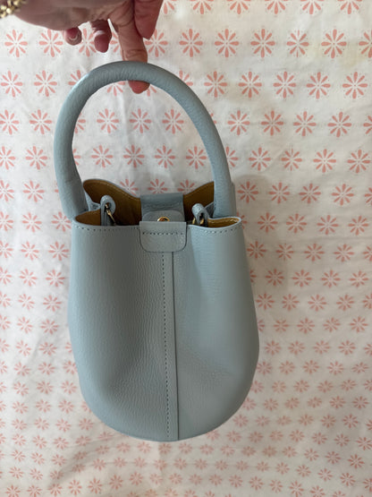Light Blue Leather City Bag