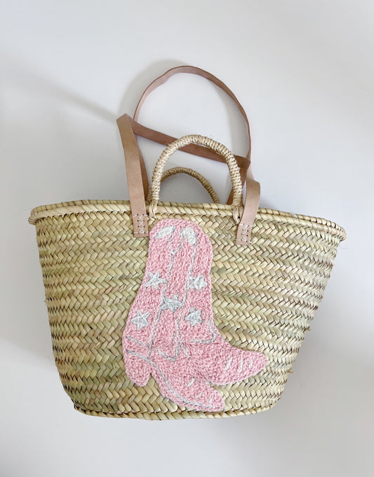 Cowboy Boot Embroidered Tote