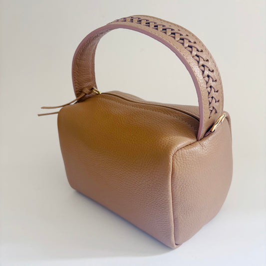 Braided Handle Bag Beige