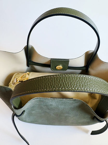 Suede Milan Tote : Verde