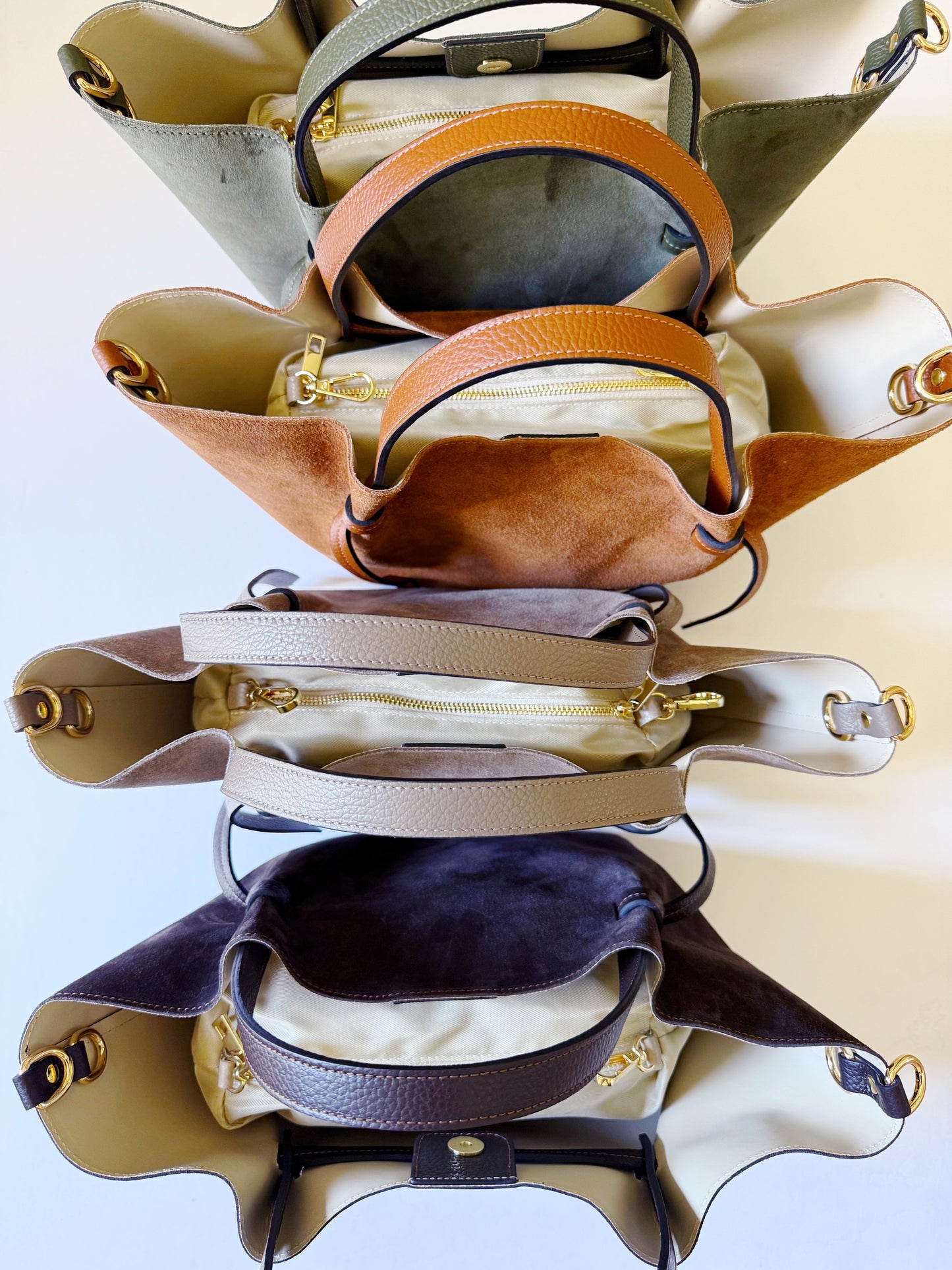 Suede Milan Tote : Cognac