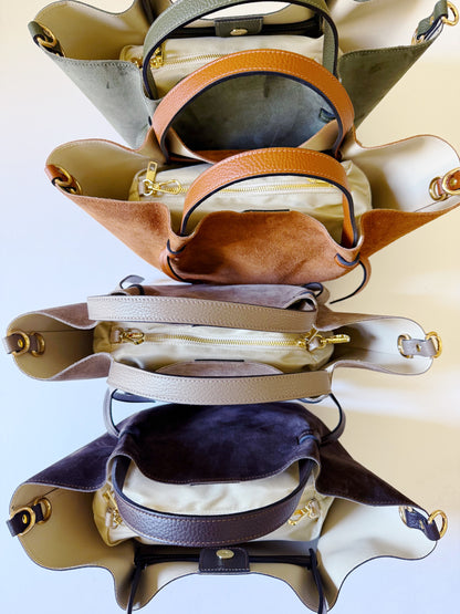 Suede Milan Tote : Cognac