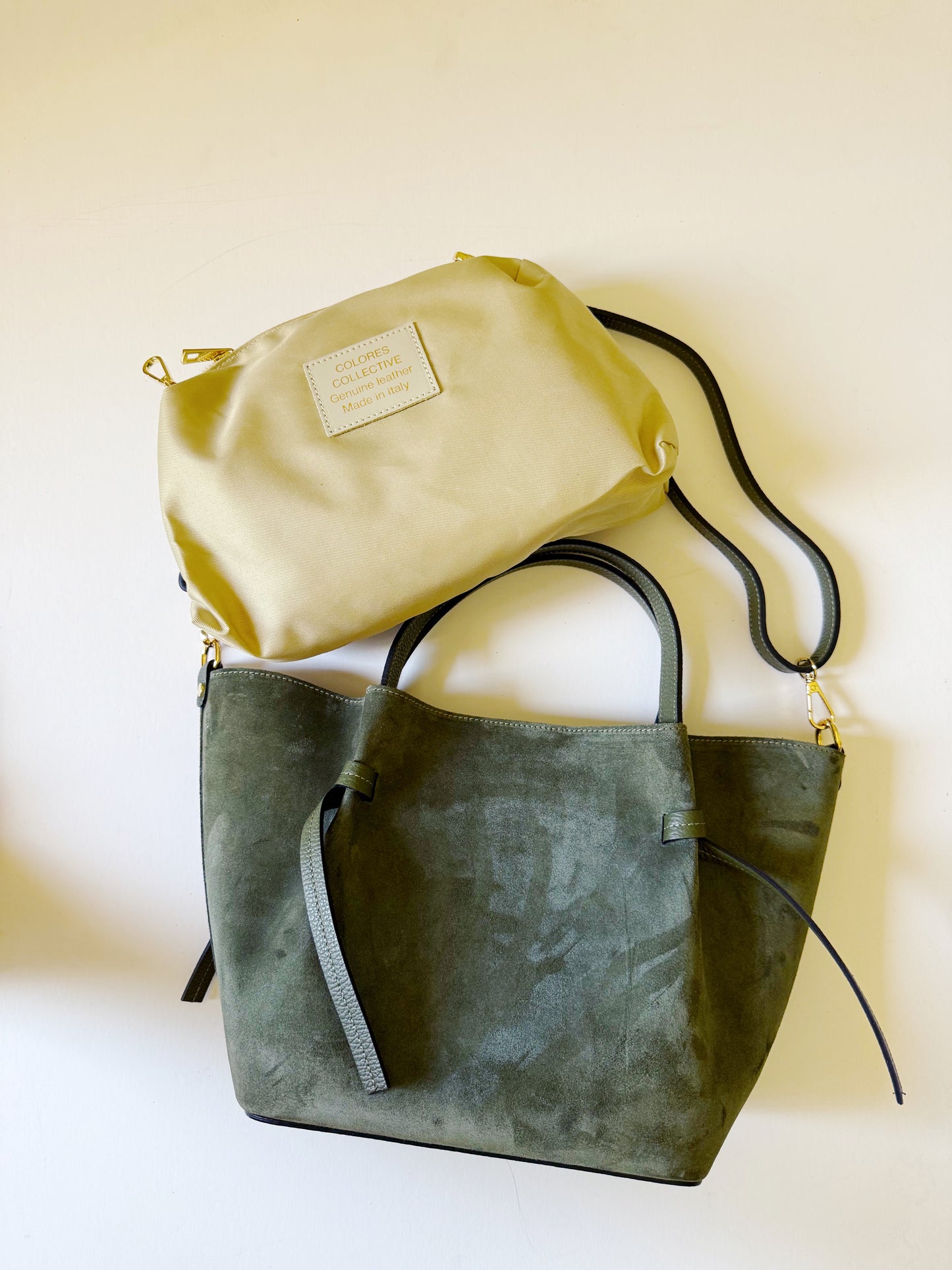 Suede Milan Tote : Verde