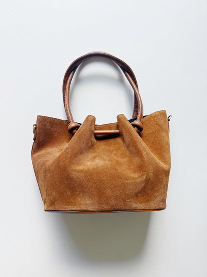 Suede Knot Bags Cognac