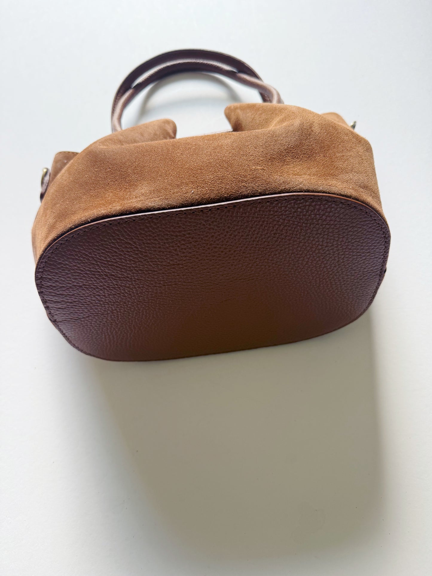 Suede Knot Bags Cognac