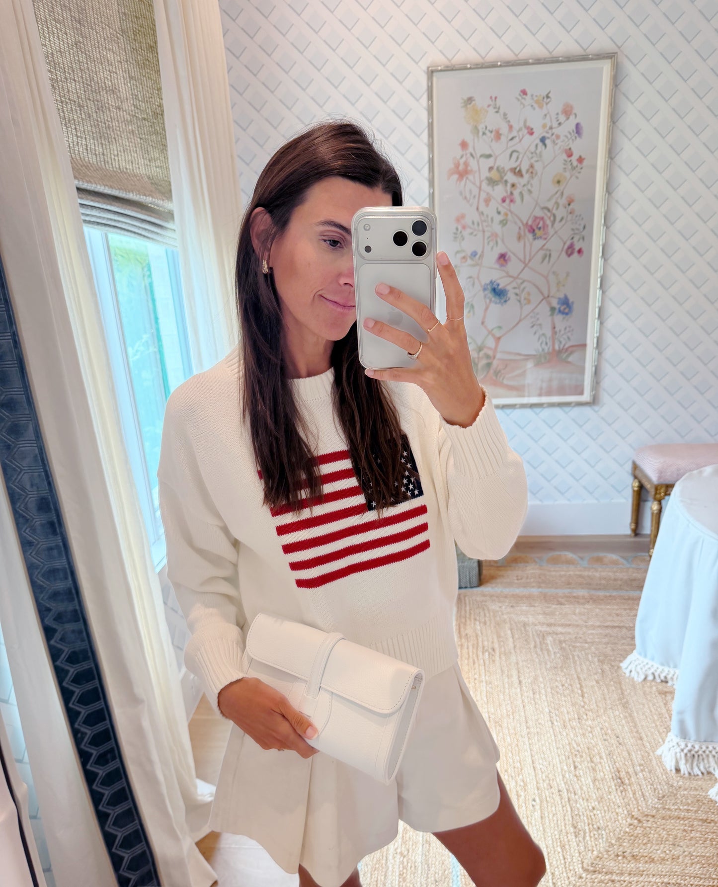 White Monet Leather Clutch Limited Edition