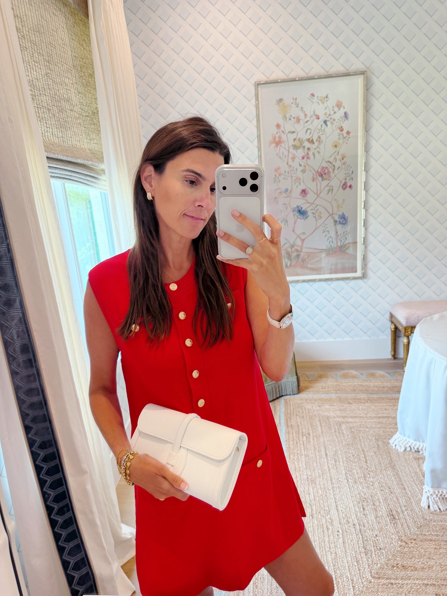 White Monet Leather Clutch Limited Edition