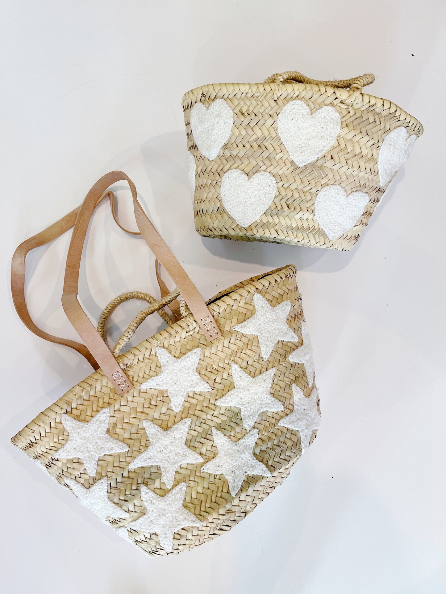 Mini White Heart Basket