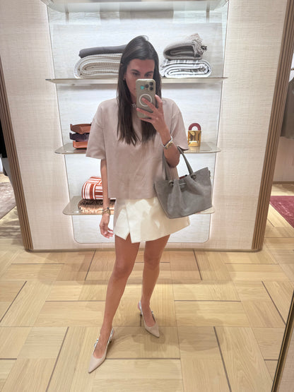 Suede Knot Bags Beige