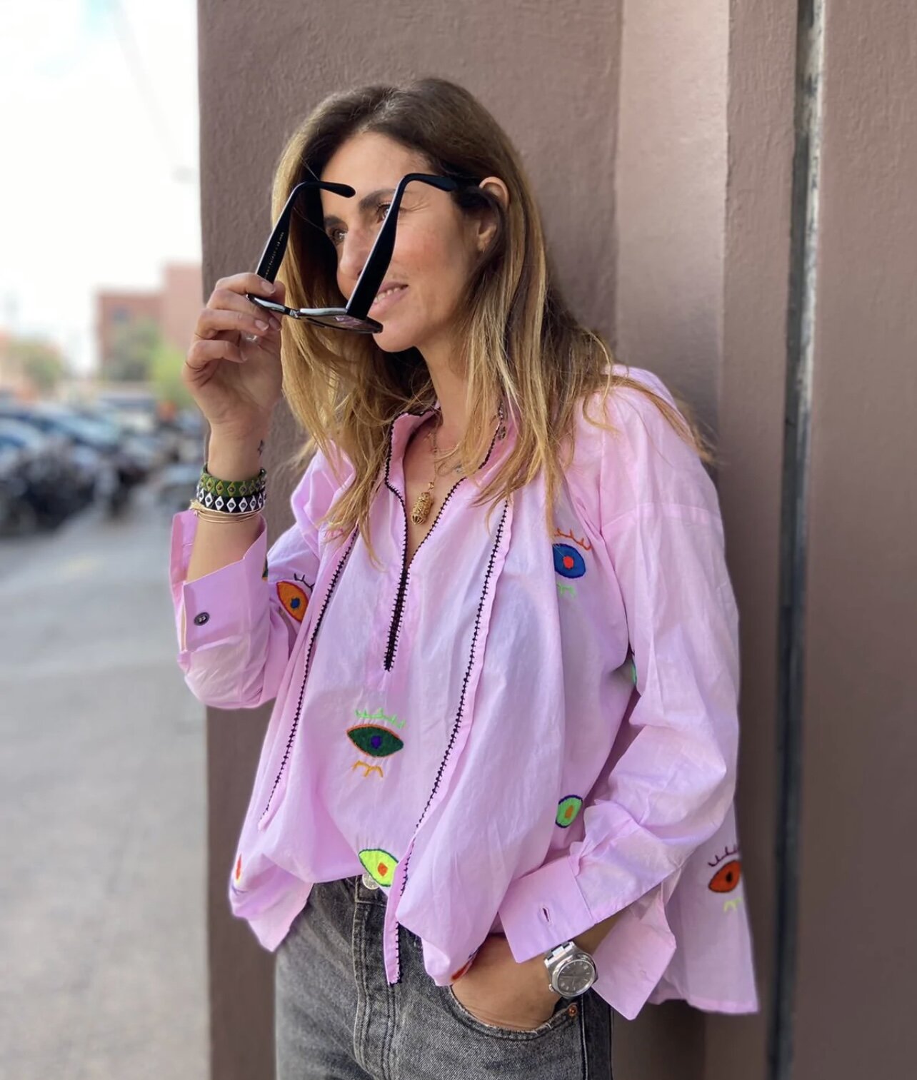White Evil Eye Blouse