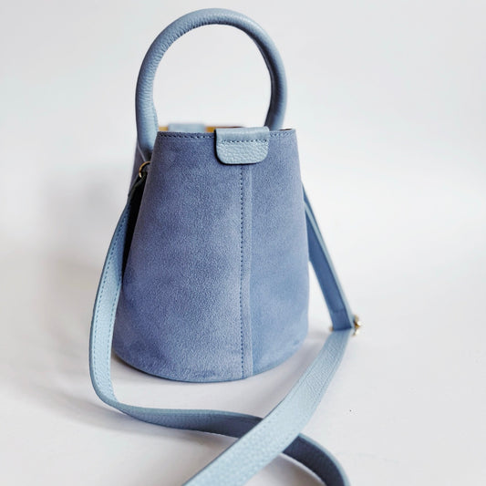 Light Blue Sueded City Bag